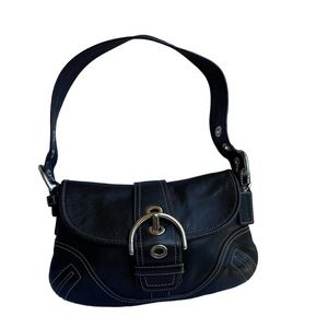 COACH  Leather Small Soho Hobo Shoulder Bag Black